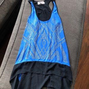 Blue and black beaded tunic